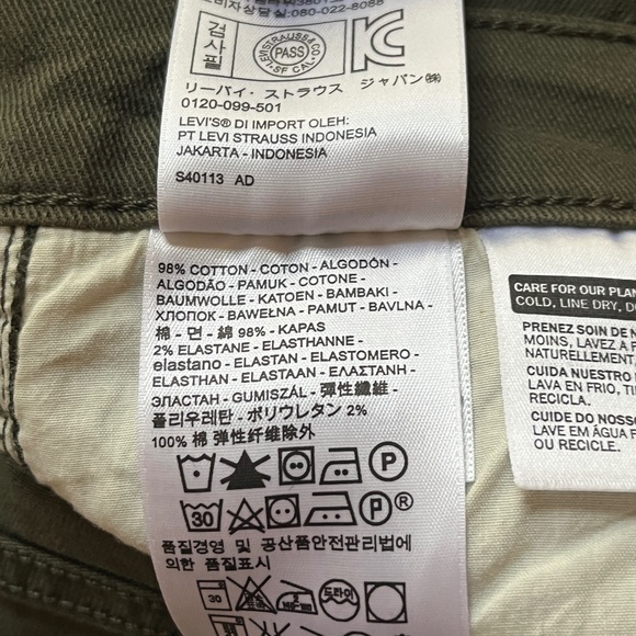 Levi’s 711 Olive Green Skinny Jeans, Size 29 - Picture 5 of 5